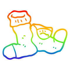 rainbow gradient line drawing cartoon socks