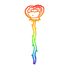 rainbow gradient line drawing cartoon flower