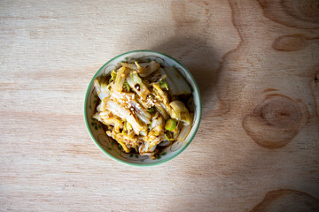 Korean Food, Namul, Seasoned Cabbage with Soy Bean