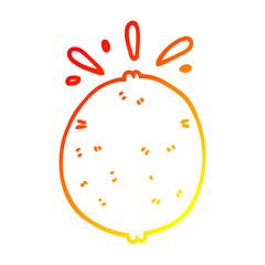 warm gradient line drawing cartoon lemon