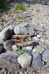 キャンプのかまど作り