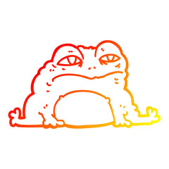 warm gradient line drawing cartoon toad