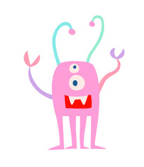 Ufo spaceship vector icon. Alien space ship cartoon sticker isolated on white background