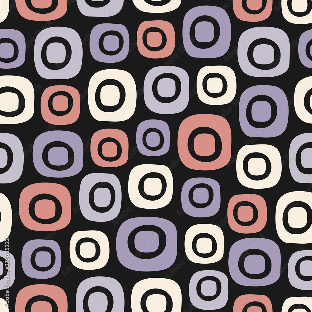 Fototapete seamless abstract pattern with the image of oval geometric shapes