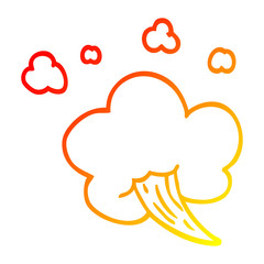 warm gradient line drawing cartoon whooshing cloud