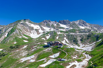 Blick auf den Gipfel des Nebelhorn bei Oberstdorf