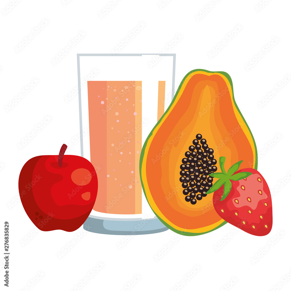 Canvas Prints juice fruits with glass healthy food