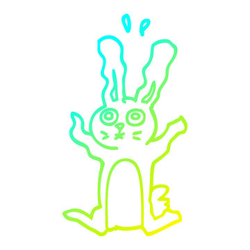 recommend clip art: cold gradient line drawing cartoon frightened bunny