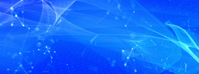 青い背景に抽象的な線