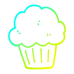 cold gradient line drawing cartoon  muffin