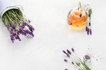 Healthy herbal tea and Lavender flowers