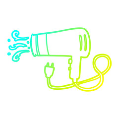 cold gradient line drawing electric hairdryer