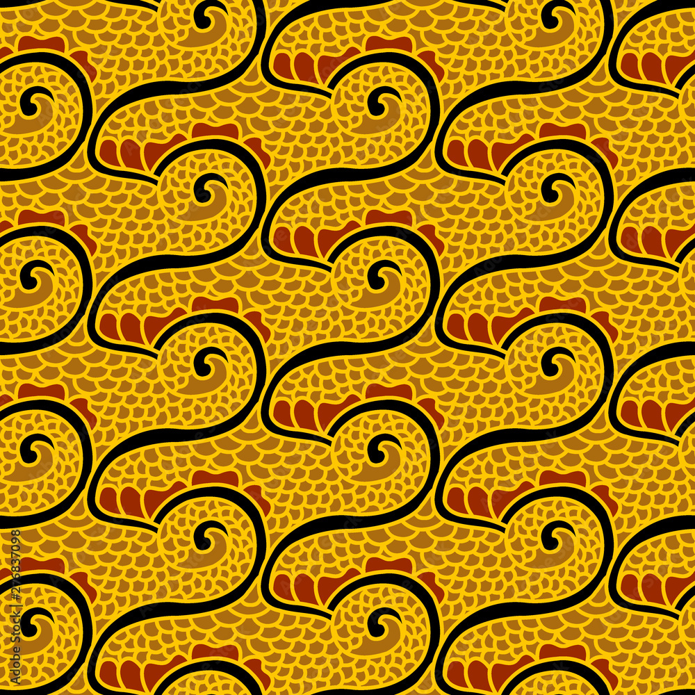 Poster Seamless Batik Pattern.Able to repeat for textile printing