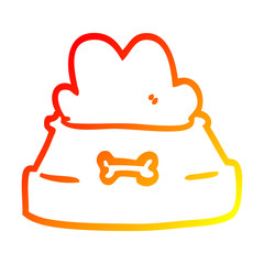 warm gradient line drawing cartoon pet bowl