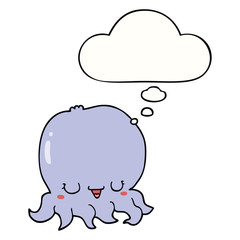 cartoon jellyfish and thought bubble