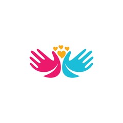 Adoption and Hand care, social logo template vector