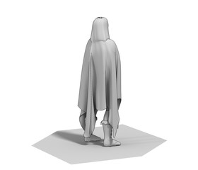 3d render, warrior character, illustration