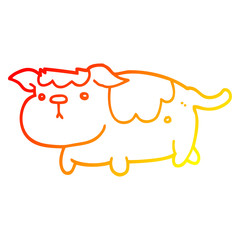 warm gradient line drawing cartoon dog