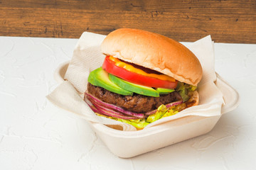 ハンバーガーセット　American fast food hamburger