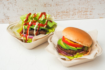 ハンバーガーセット　American fast food hamburger