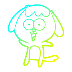 cold gradient line drawing cute cartoon dog