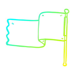 cold gradient line drawing cartoon red flag