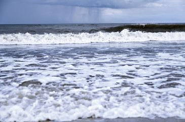 Rough water and waves in Pacific Ocean