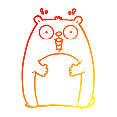 warm gradient line drawing cartoon shocked ground hog