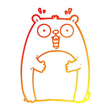 recommend clip art: warm gradient line drawing cartoon shocked ground hog