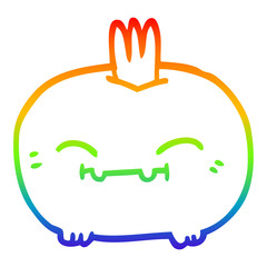 rainbow gradient line drawing cartoon happy root vegetable