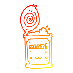 warm gradient line drawing cartoon canned food