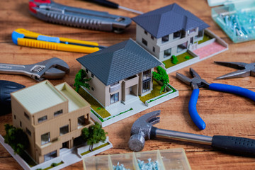 DIY道具と家模型