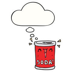 cartoon soda can and thought bubble