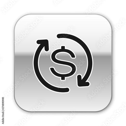 Black Return Of Investment Icon Isolated On White Background - 