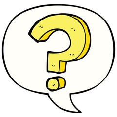 cartoon question mark and speech bubble