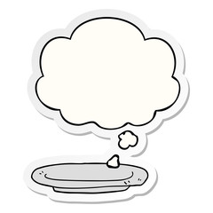 cartoon plate and thought bubble as a printed sticker