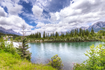Canmore's Bow River Trail in the Canadian Rockies of Alberta