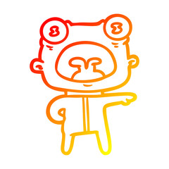 warm gradient line drawing cartoon weird alien communicating