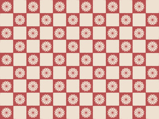 Obraz premium Japanese traditional Checker and flower pattern vector background 