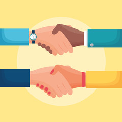 flat design people business handshake