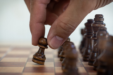 Chess board game, business competitive concept