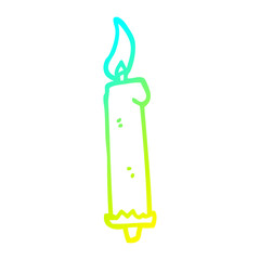 cold gradient line drawing cartoon birthday candle