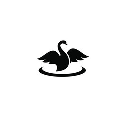 black swan logo icon design vector illustration