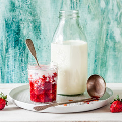Crushed Strawberries with Milk
