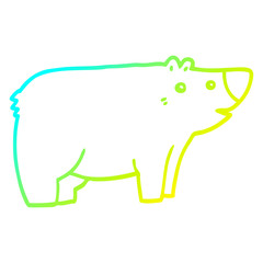 cold gradient line drawing cartoon bear