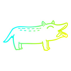 cold gradient line drawing cartoon funny dog