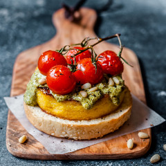 Fried Polenta Burger