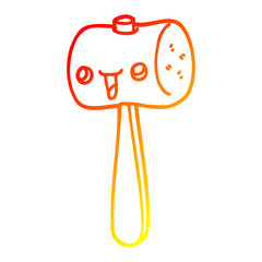 warm gradient line drawing cartoon mallet