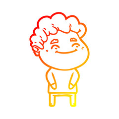 warm gradient line drawing cartoon friendly man