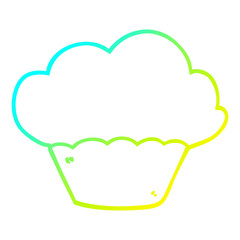 cold gradient line drawing cartoon muffin